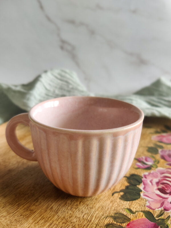 Ceramic tea cup in candy pink