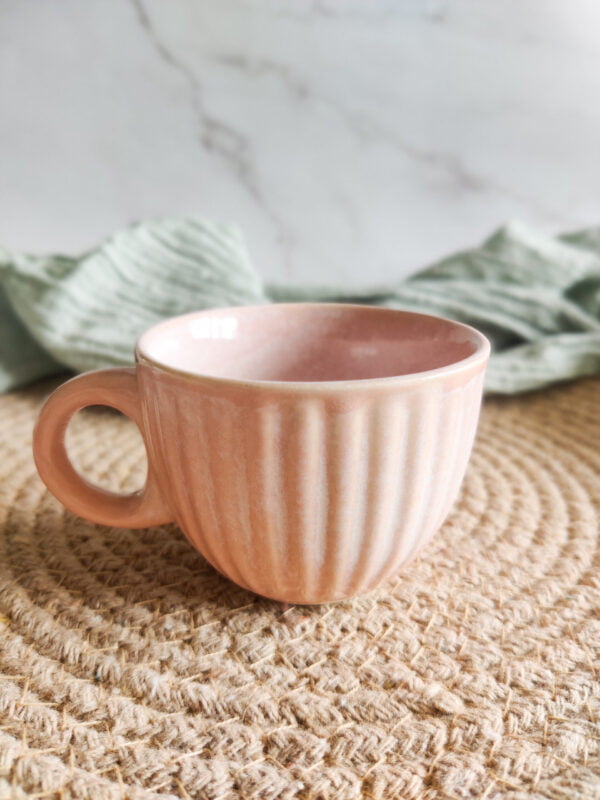 Ceramic tea cup in candy pink