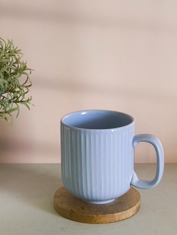 Handmade ceramic pastel mug in lavender blue