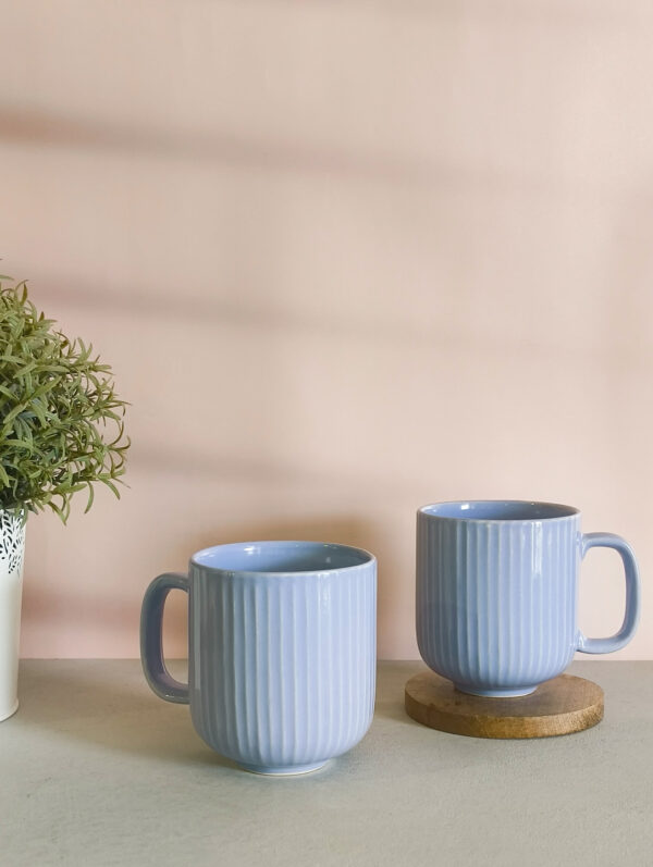 Handmade ceramic pastel mug in lavender blue