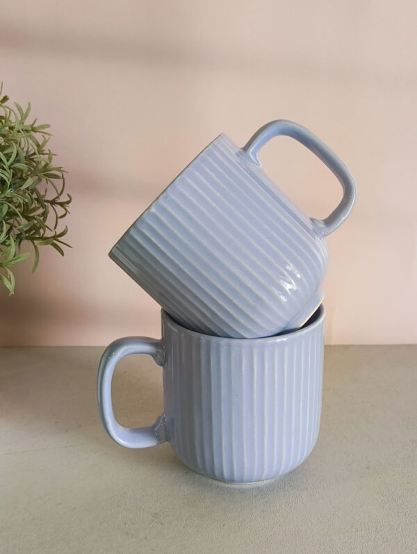 Handmade ceramic pastel mug in lavender blue