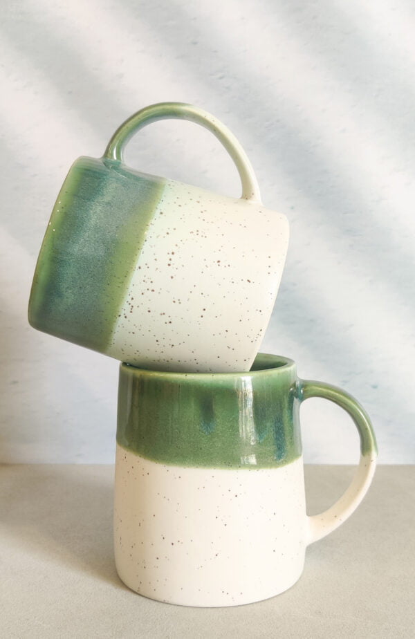 Handmade ceramic mug in aqua