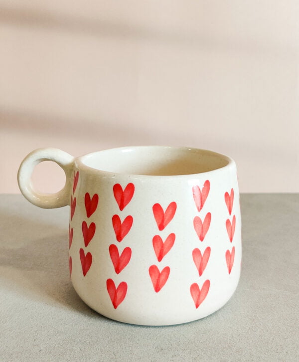 Handmade Ceramic heart mug