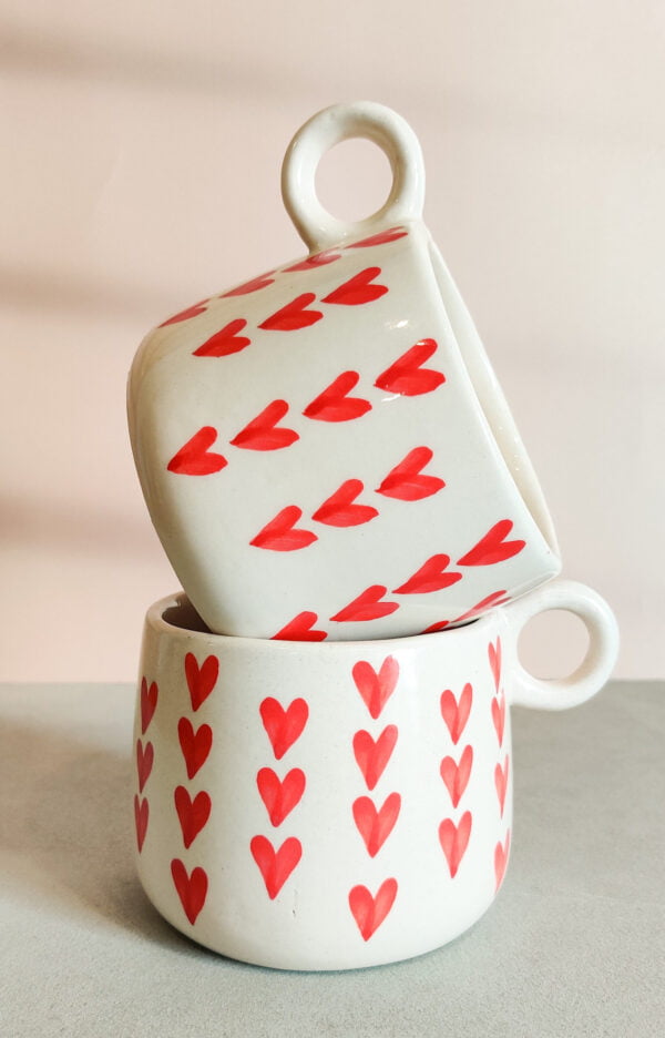 Handmade Ceramic heart mug