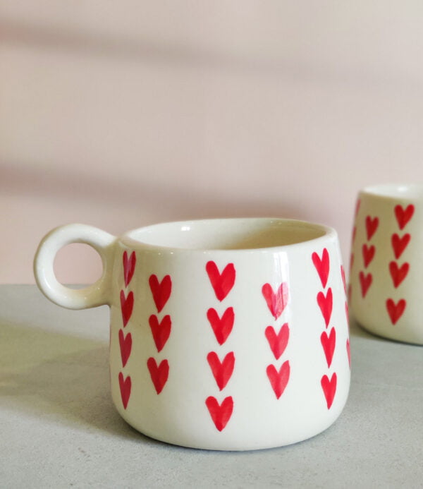 Handmade Ceramic heart mug