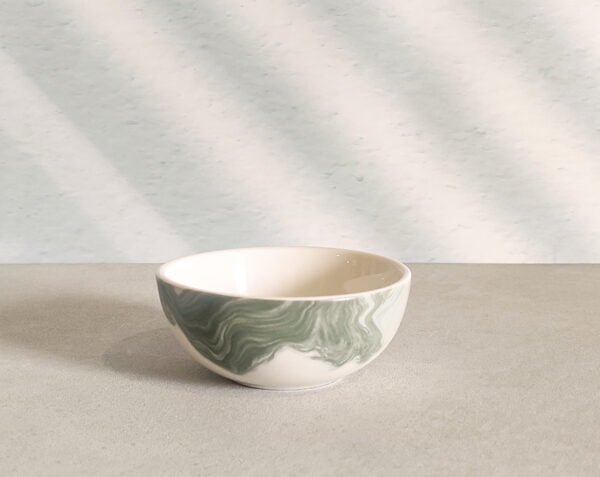 Handcrafted Fine porcelain katori or dessert bowl in sage green