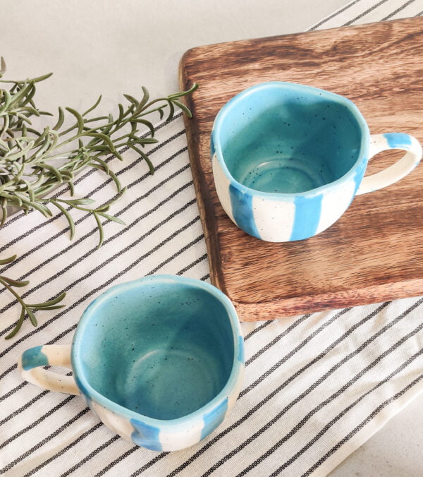 Handmade stripe mug