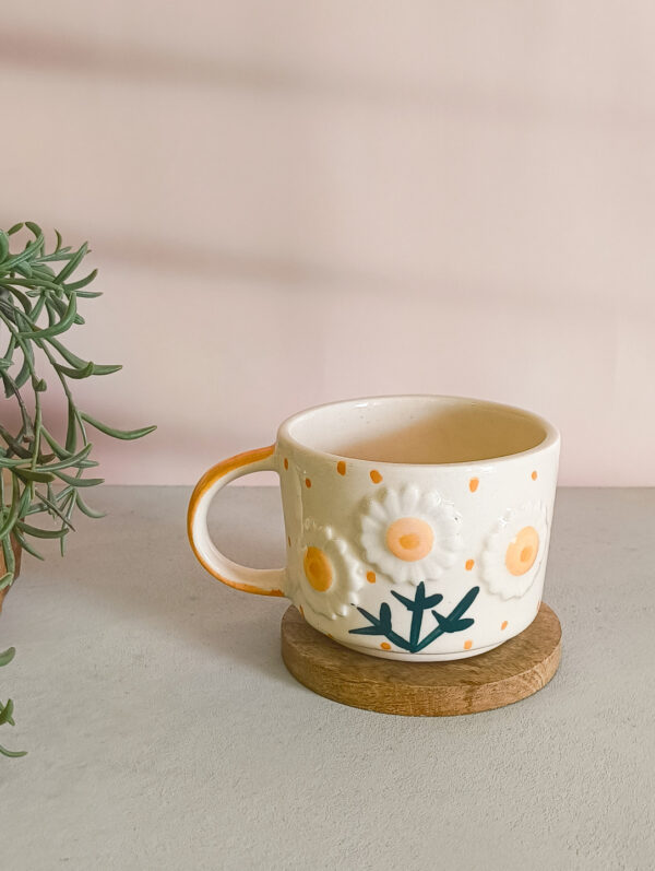 3D floral broad coffee mug