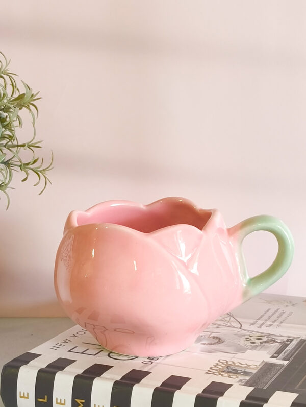 Handmade ceramic tulip broad coffee mug