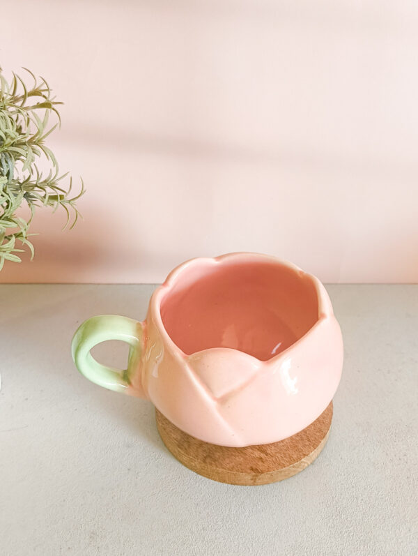 Handmade ceramic tulip broad coffee mug