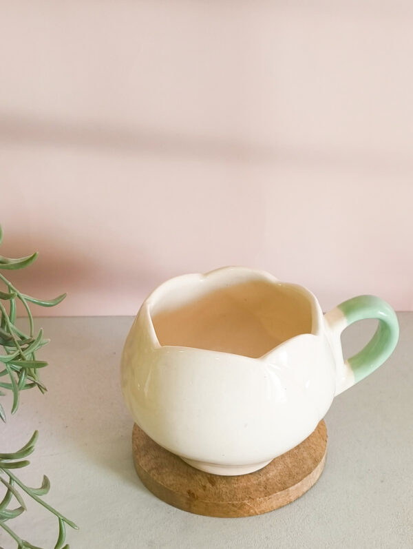 Handmade ceramic tulip broad coffee mug