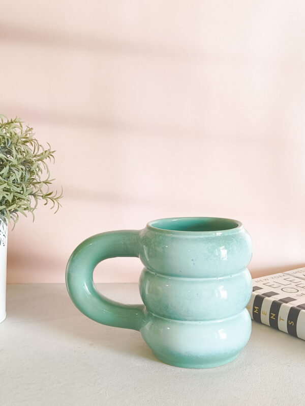 Jumbo ceramic beer mug in aqua