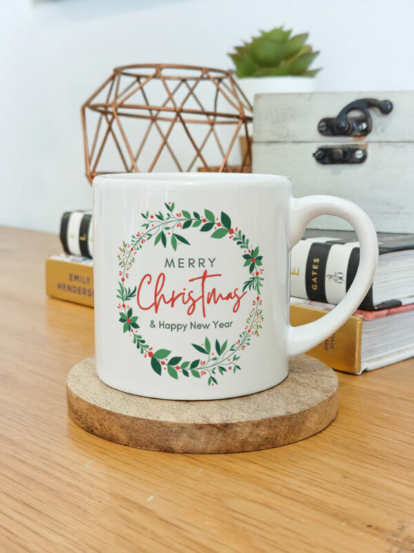 Personalised and printed ceramic Christmas cup set