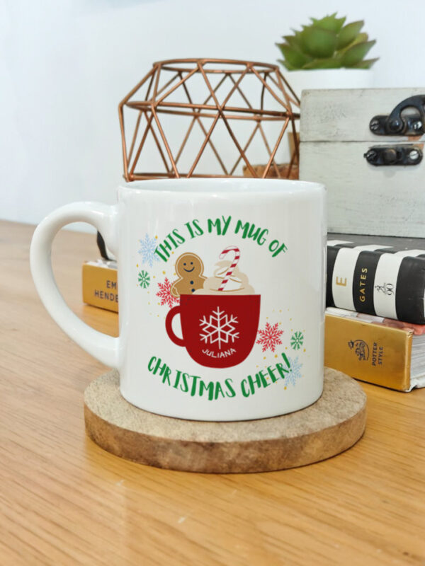 Personalised and printed ceramic Christmas cup set