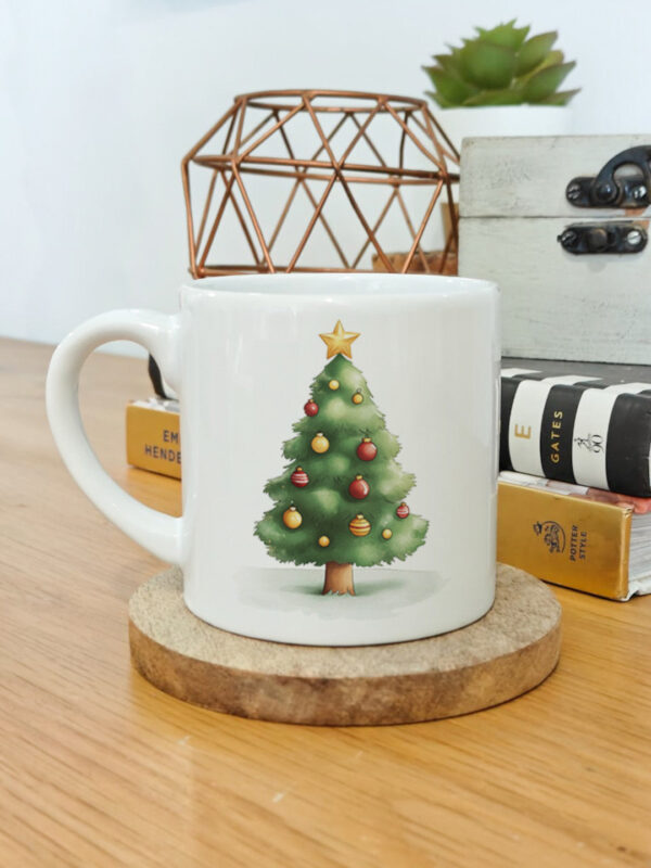 Personalised and printed ceramic Christmas cup set